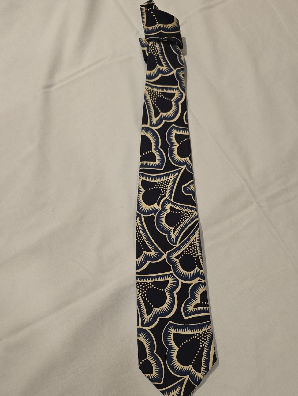 Polo by Ralph Lauren Navy and Cream Floral Silk Tie